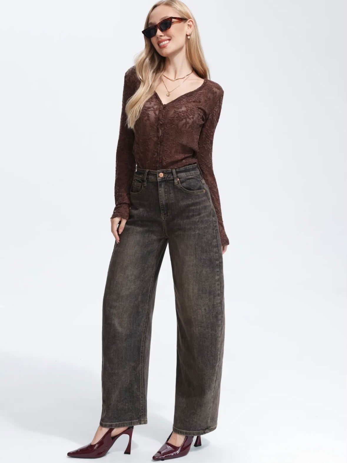 Ballon Jeans Bruingrijs