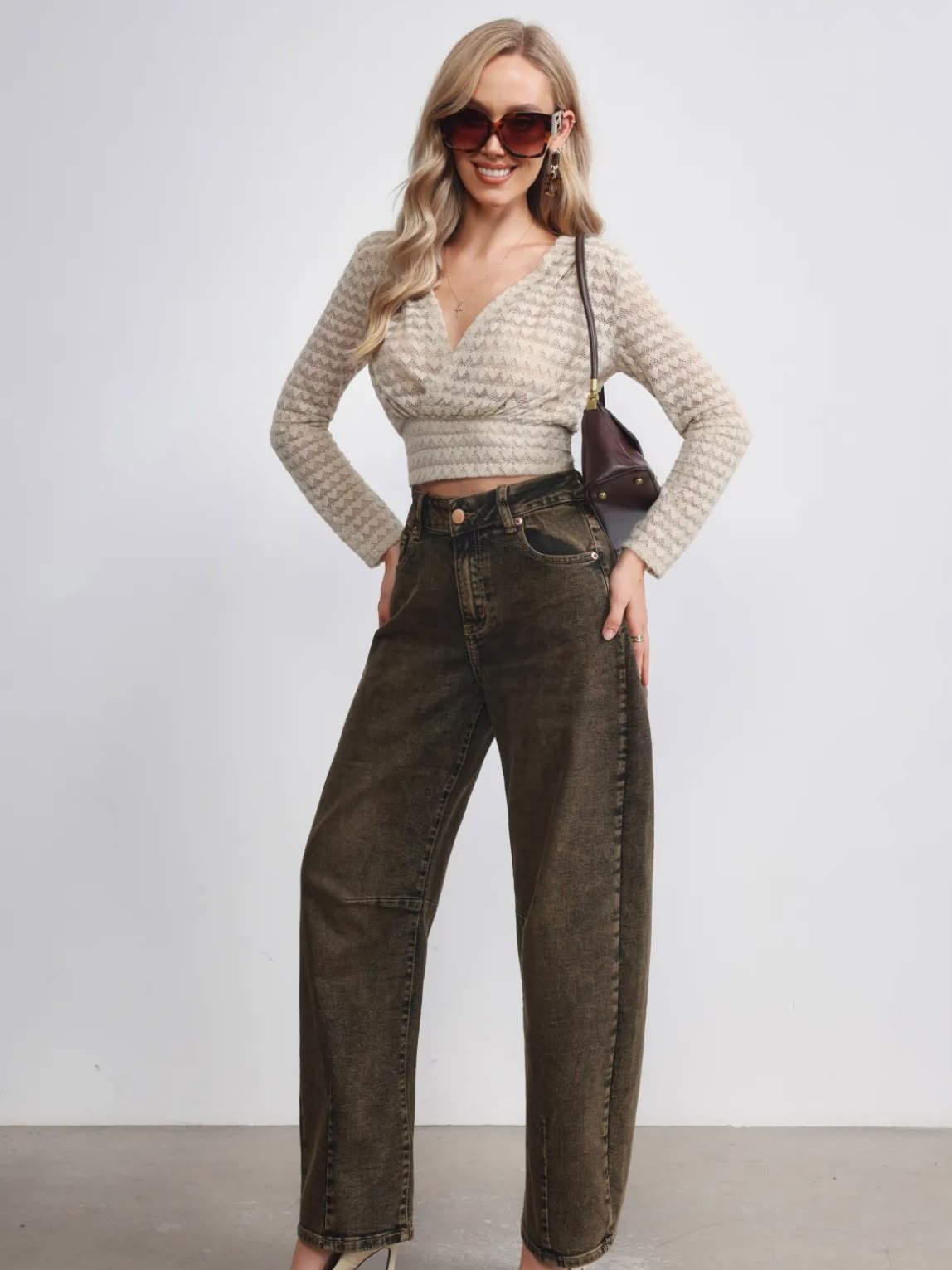 Ballon Jeans Olijf