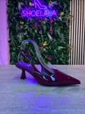 Lak Slingback Kitten Heel Bordeaux – slingback in bordeaux