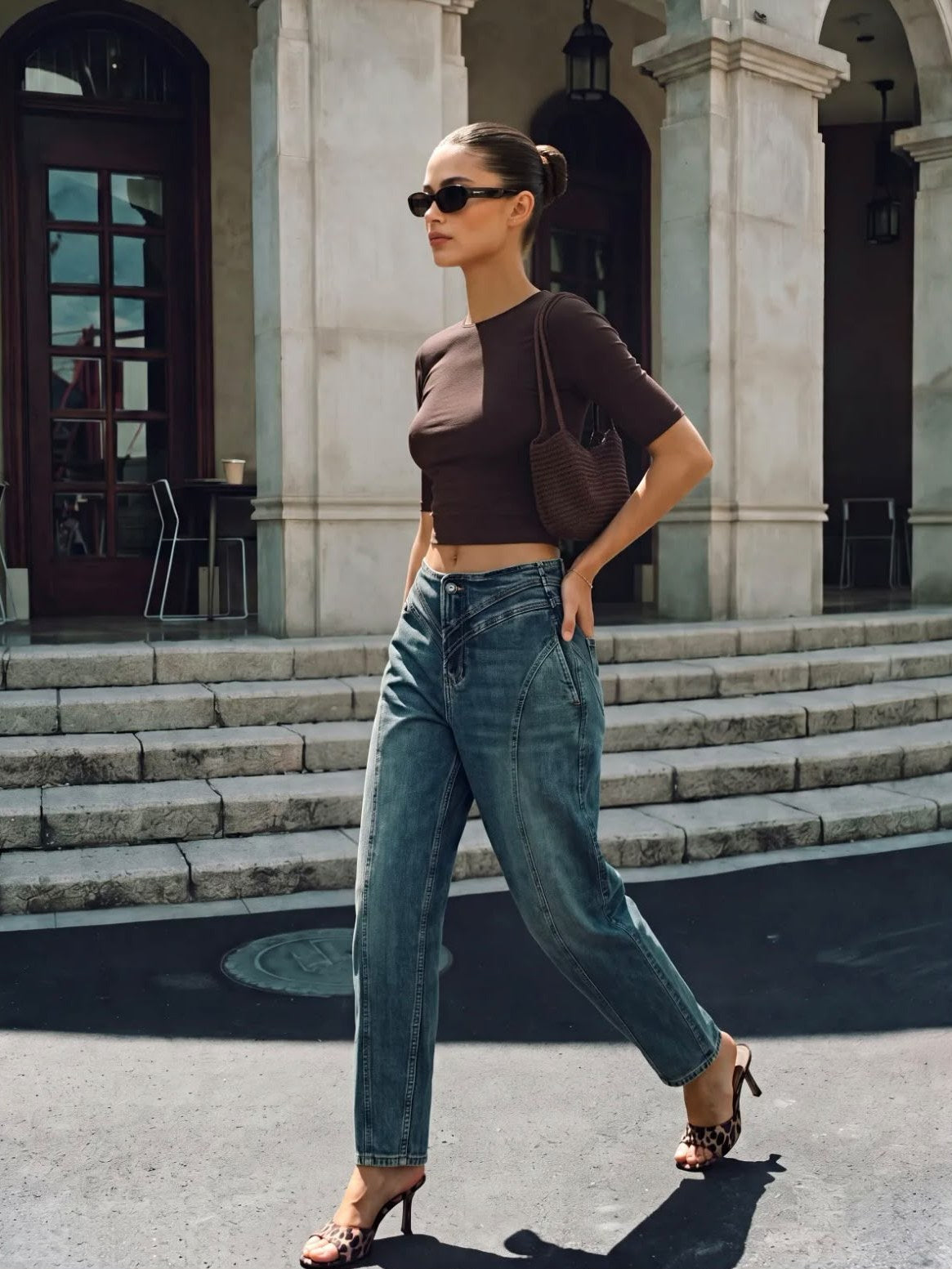 Mom Jeans Vintage Blauw – foto 2