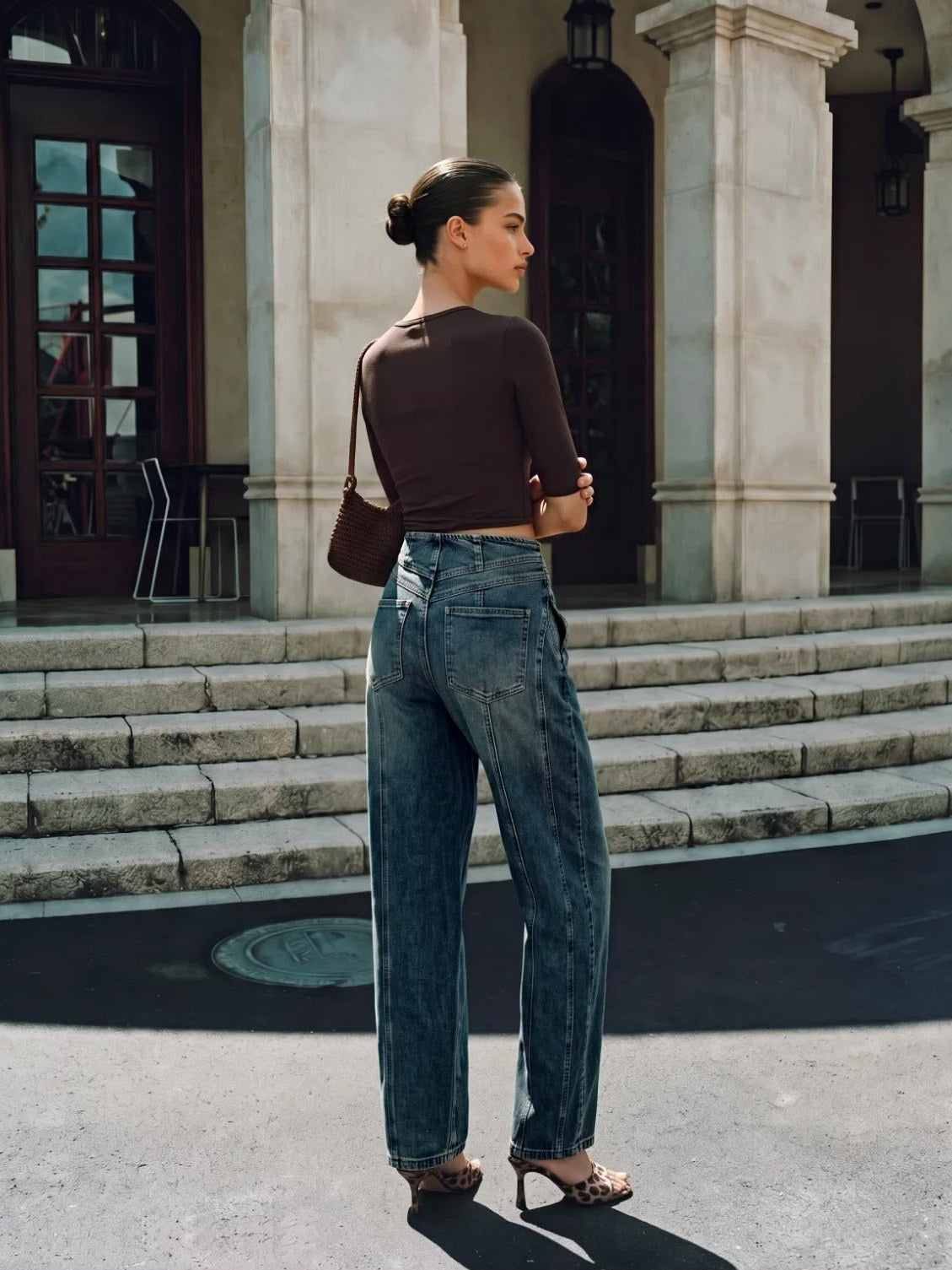 Mom Jeans Vintage Blauw – foto 3