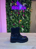 Zwarte chelsea boots met harness - Zwart