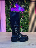 Zwarte biker laarzen met gespen - Zwart