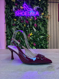 Slingback Sierdetail Bordeaux – slingback in bordeaux