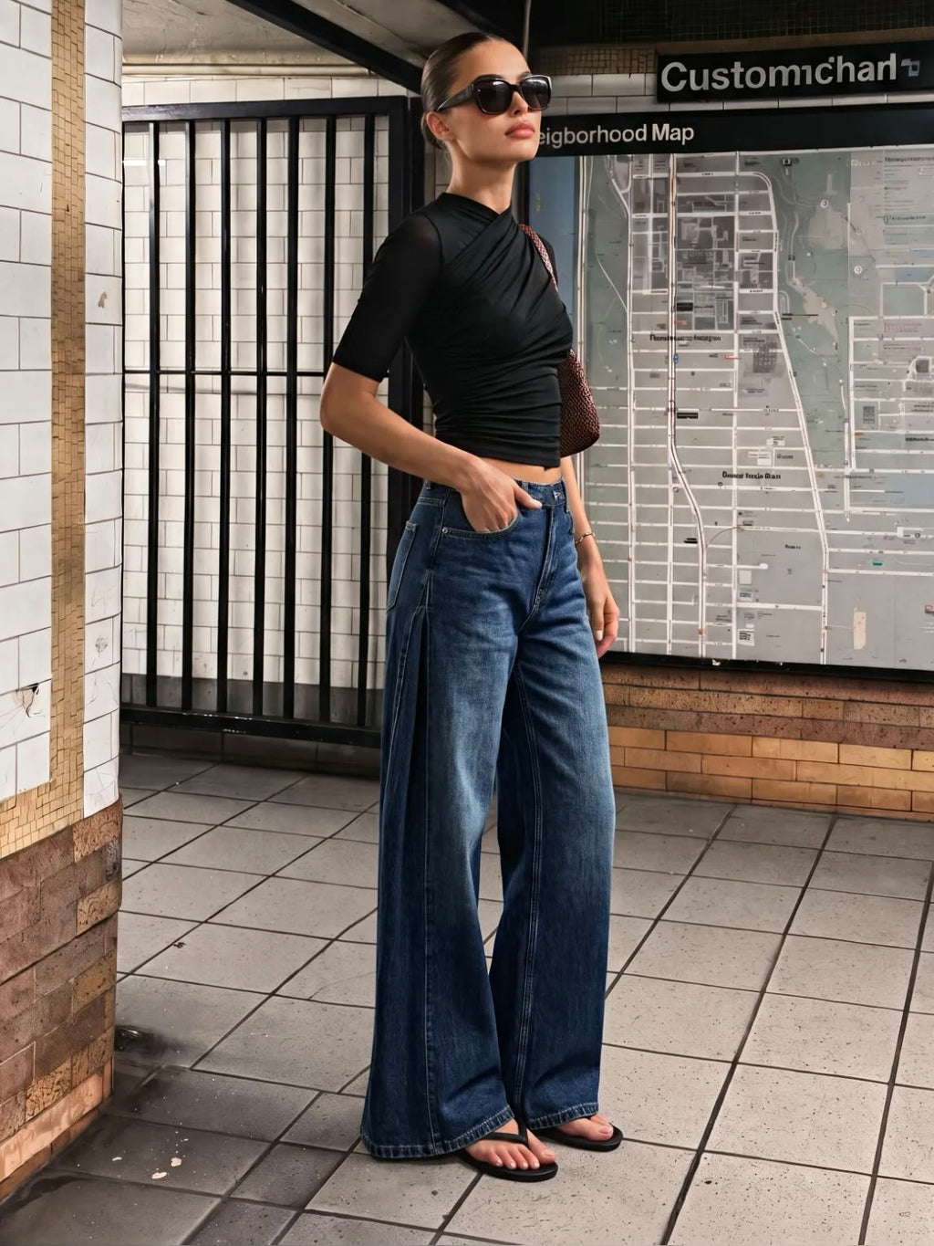 Wide Leg Jeans Blauw – foto 3
