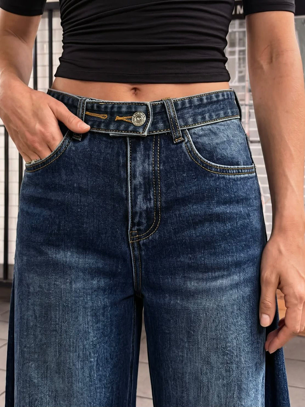 Wide Leg Jeans Blauw – foto 5