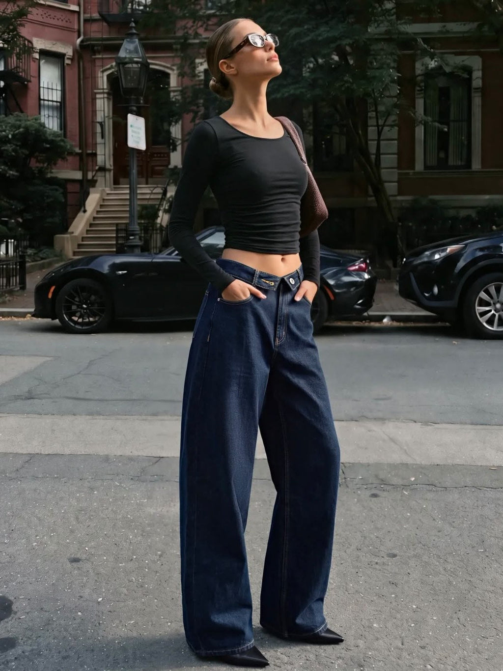 Wide Leg Jeans Donkerblauw – foto 2